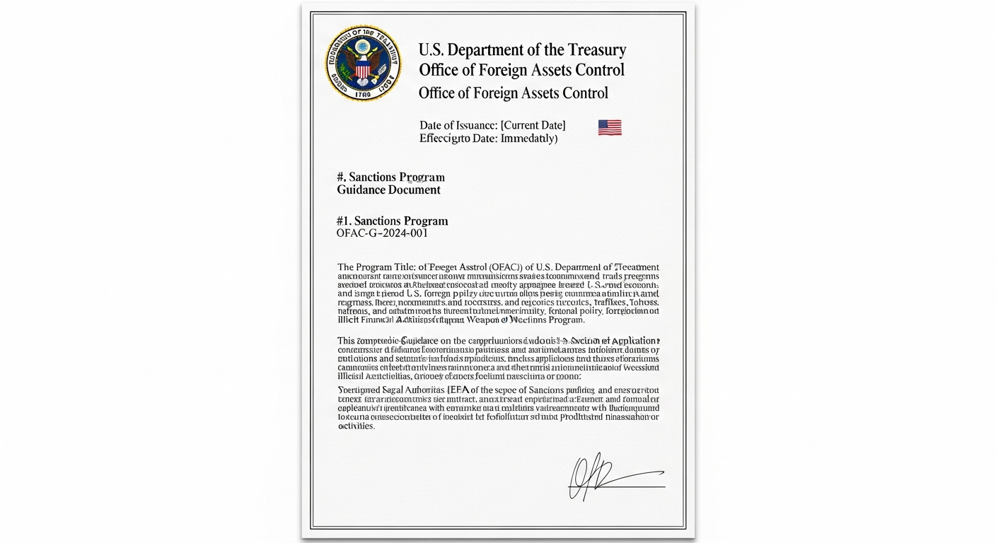 US Treasury OFAC official sanctions program document