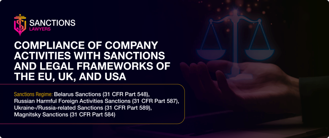 Compliance of Company Activities with Sanctions 