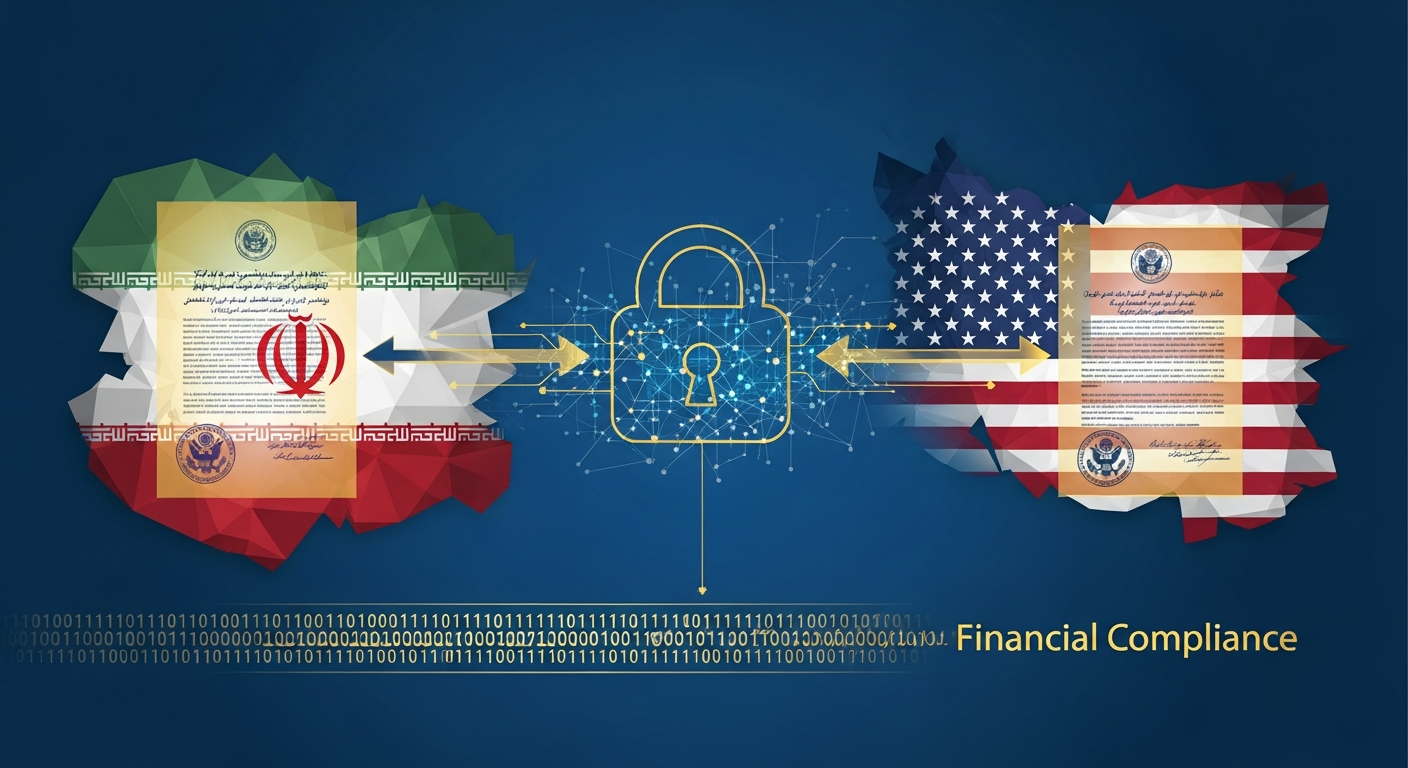 OFAC license documents for Iran money transfer - financial compliance concept