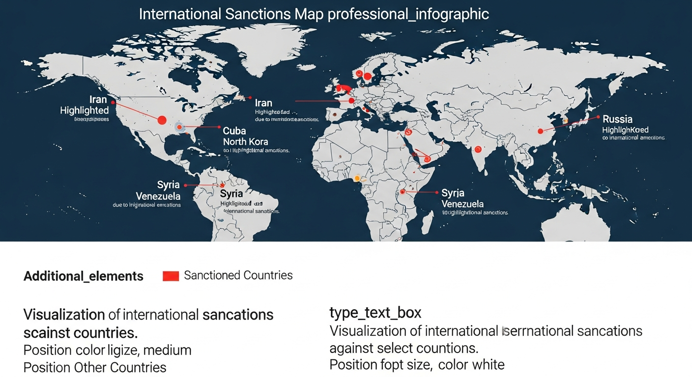 Mapa mundial con países sancionados por OFAC 2026