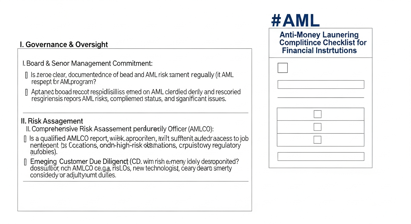 AML compliance checklist financial institution