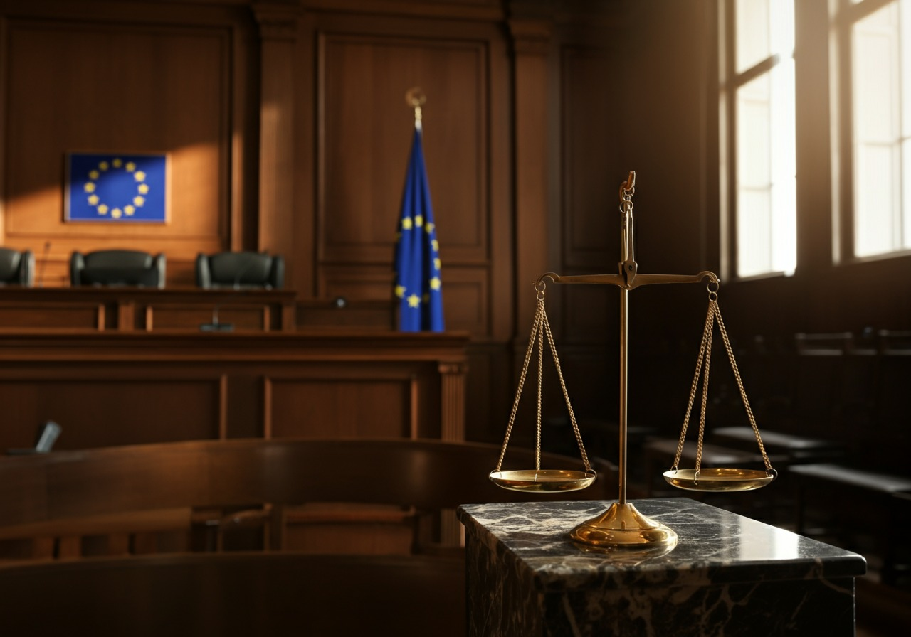 EU sanctions compliance lawyer preparing CJEU judicial challenge