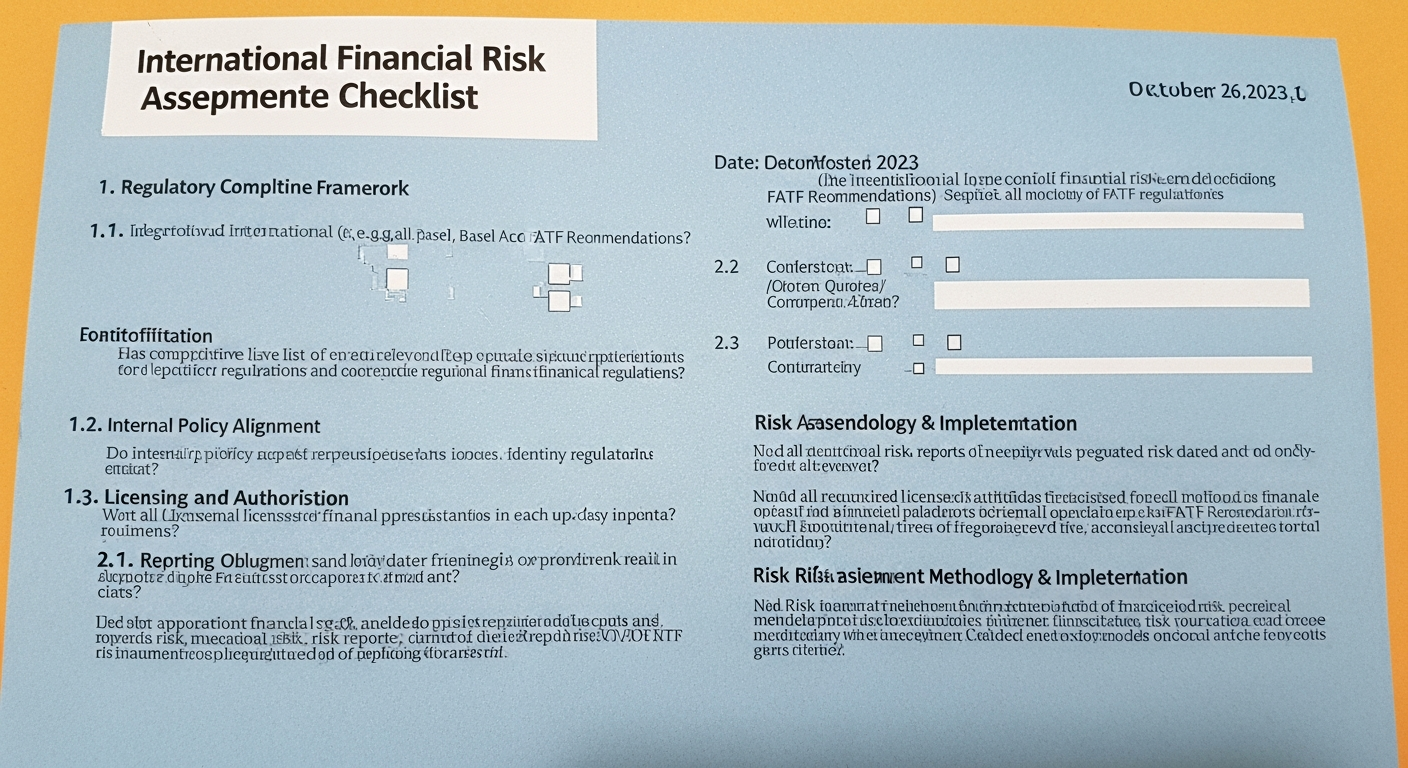 International financial risk assessment compliance checklist document