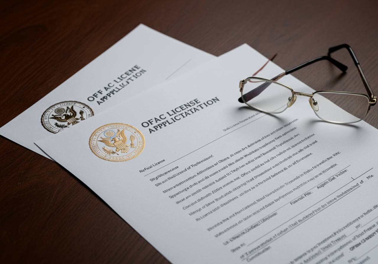 OFAC licensing lawyer preparing SNAP-R specific license application