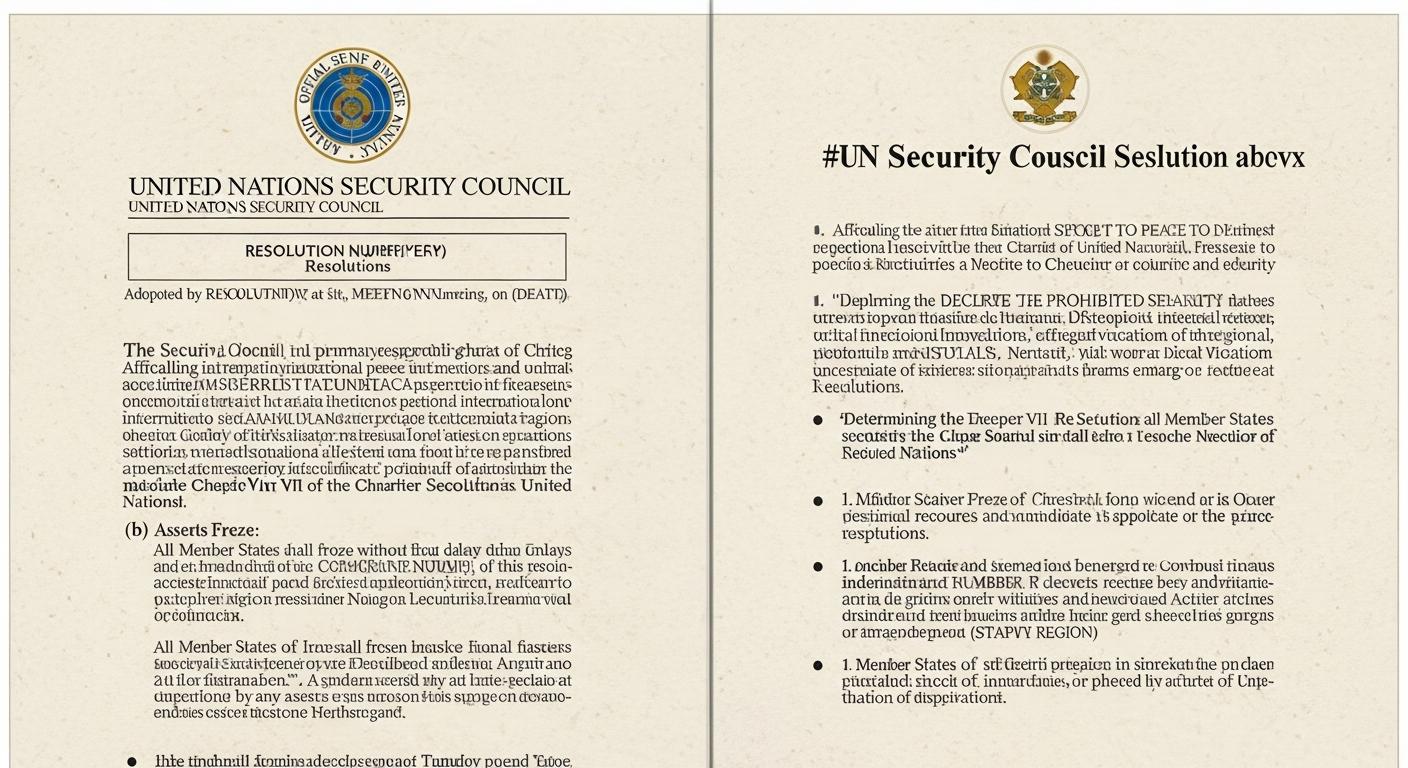 UN Security Council formal sanctions resolution document